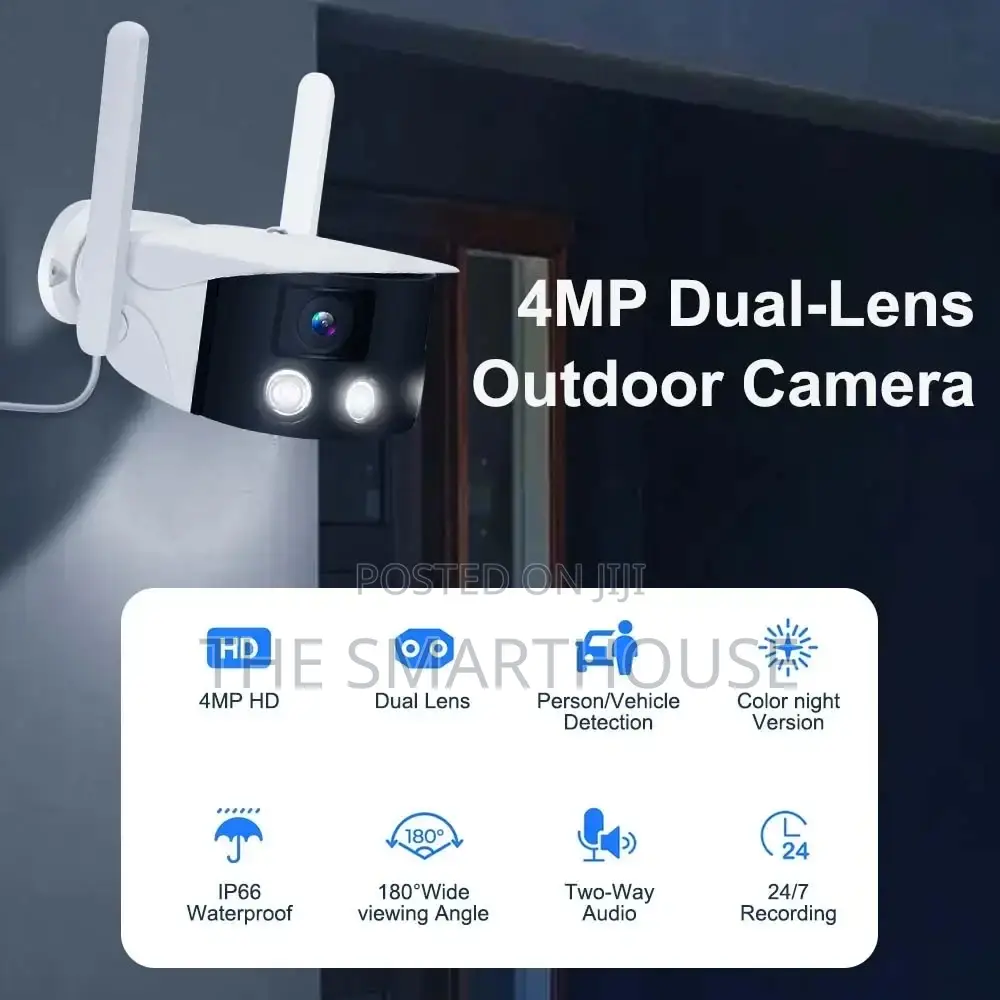 Smart Dual 180° Rotating CCTV Camera (Wireless and Wired)