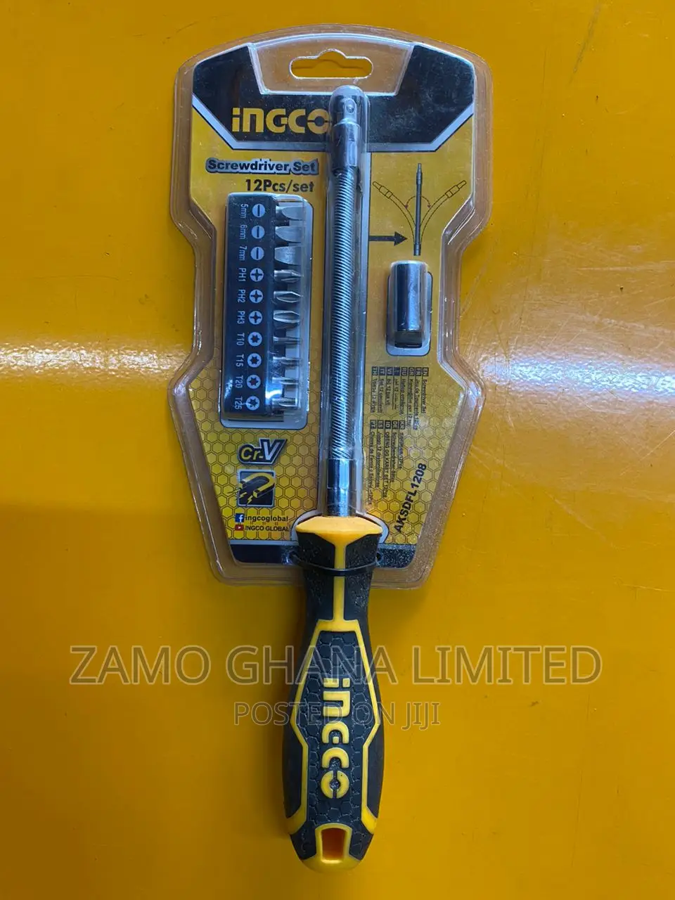 Ingco 12 PCS Flexible Shaft Screwdriver Set - Aksdfl1208