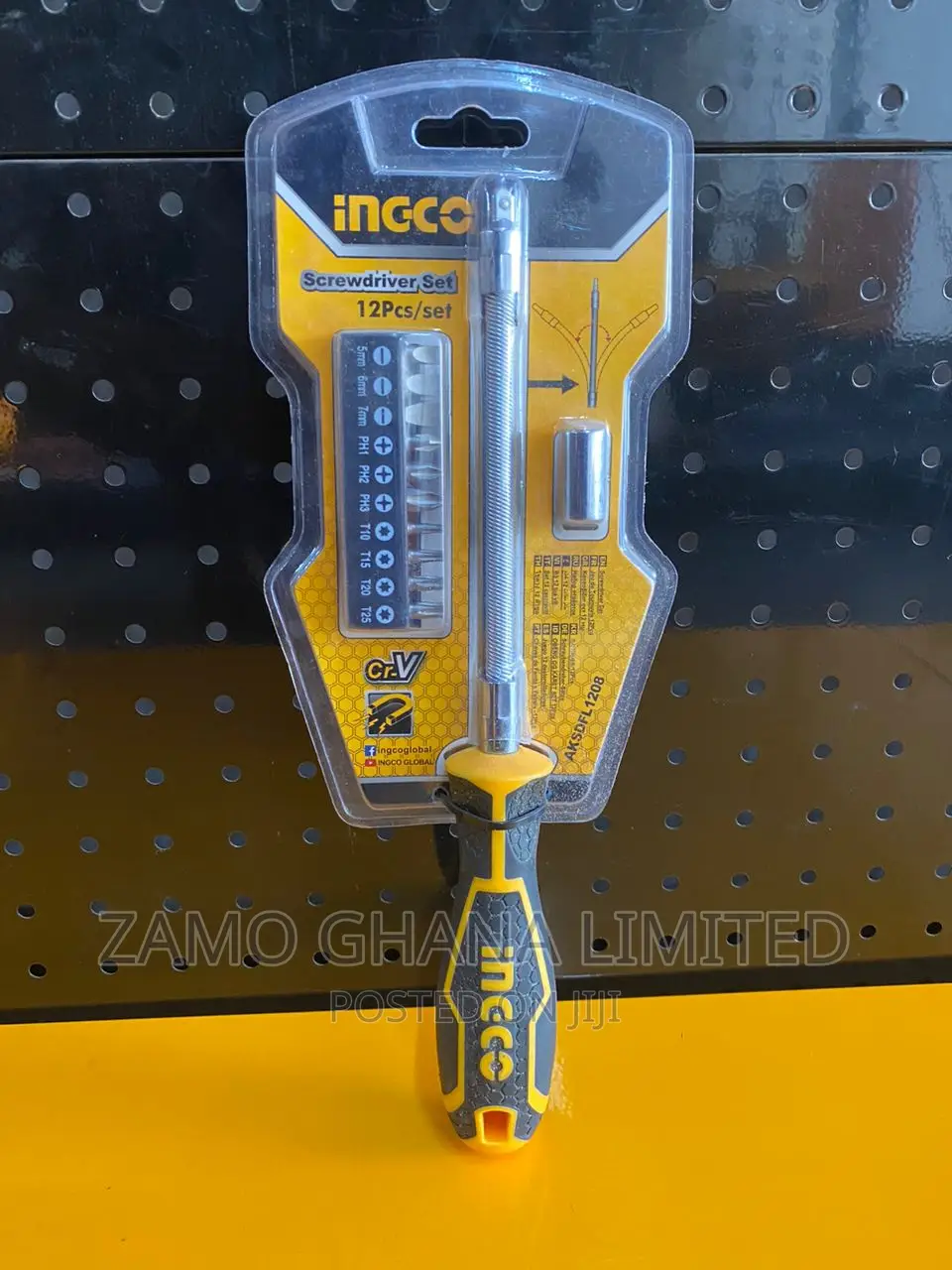 Ingco 12 PCS Flexible Shaft Screwdriver Set - Aksdfl1208