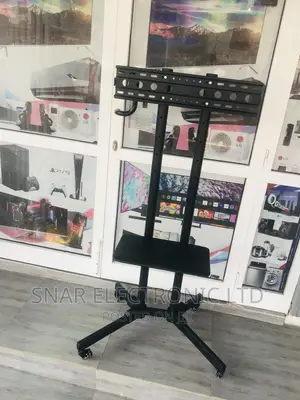 Effective TV Cart Mobile TV Stand Wheeled Height Adjustable