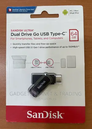 Sandisk 64gb Ultra Dual Drive Go 2-in-1 Flash Drive - 3.1