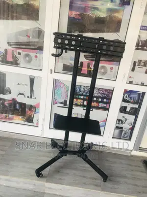 Highly TV Cart Mobile TV Stand Wheeled Height Adjustable