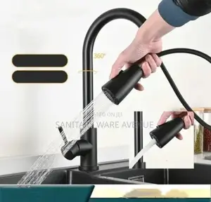 Black Pull-Out Tap - Mixer Tap - Kitchen Sink Tap