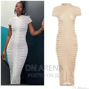 Crunched in Knitted Bodycon Dress Size M to 2xl