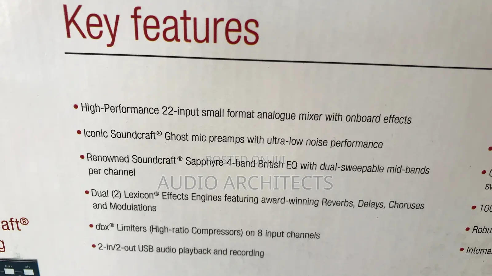 Soundcraft Compact Analogue Mixer