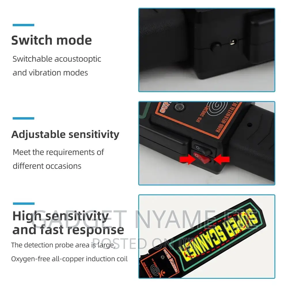Hand Held Security Scanner - High Performance + Free Battery