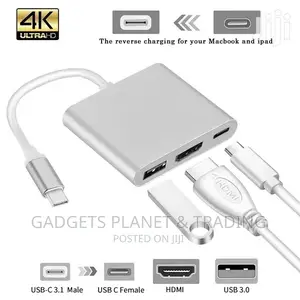 Type C to HDMI + USB-C (PD) + USB 3.0 Adapter