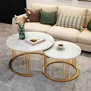 Marble Centre Table, Coffee Nesting Side Tables 2 in 1