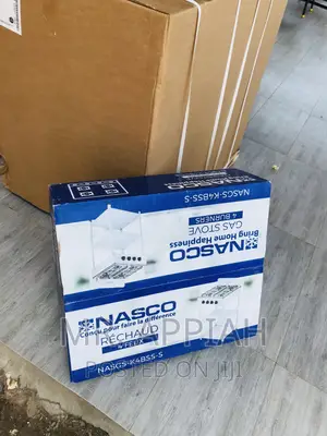 Easy to Use Nasco 4 Gas Burner With Shelves(White).