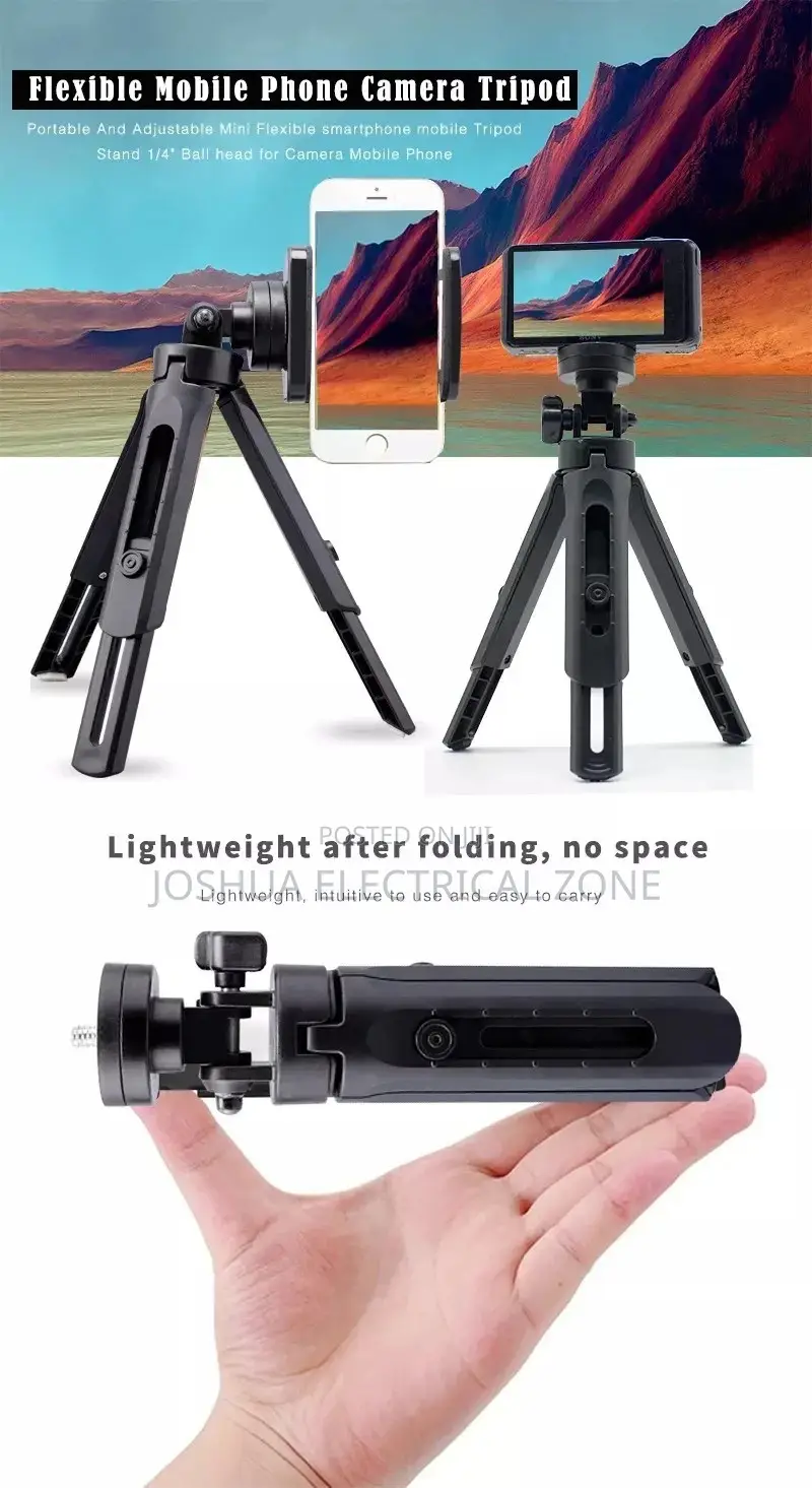 Phone Tripod Stand Grip Mount Holder