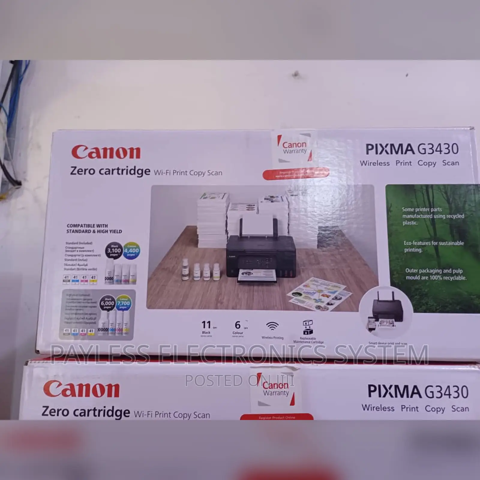 Canon Pixma Intank 3430 Copy, Scan, Print Wireless Printer