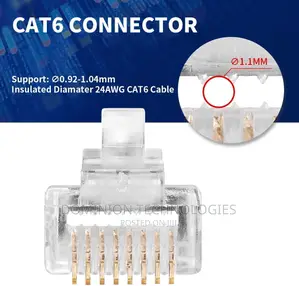 RJ45 Connectors CAT6 Pass Through Connectors Ends