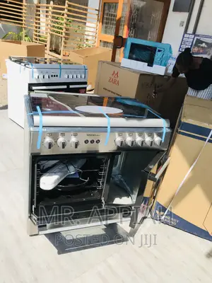 Free Standing Midea 5 Gas Burner With Oven and Grill(Gray).
