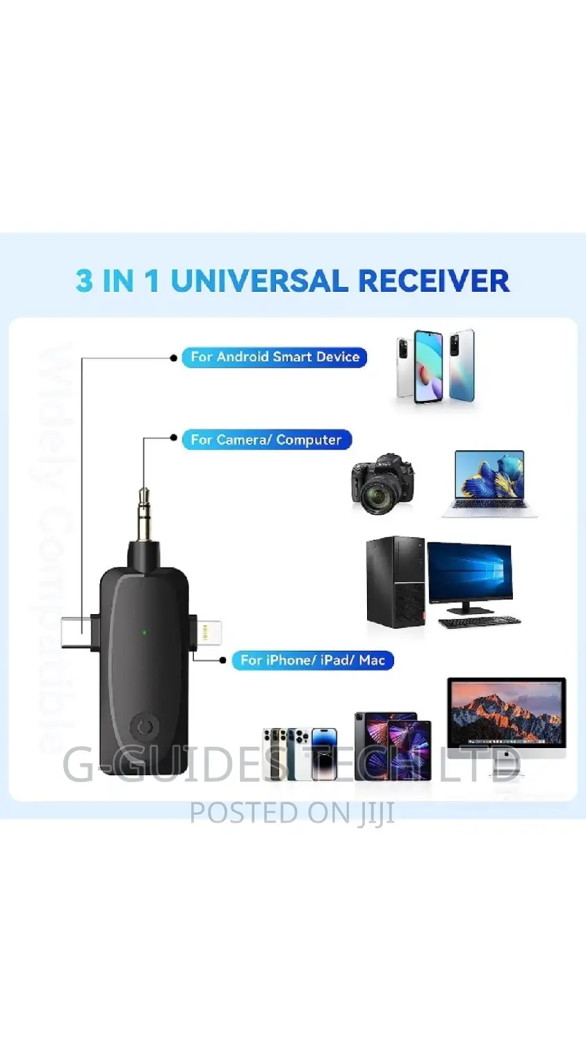 3 In 1 Wireless Microphones For iPhone, Android, And Camera