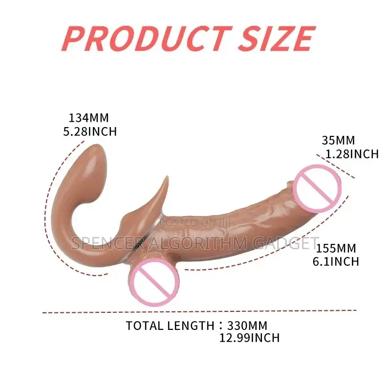 Strapless G-Spot Double End Dildo Retractable Vibrator Toy