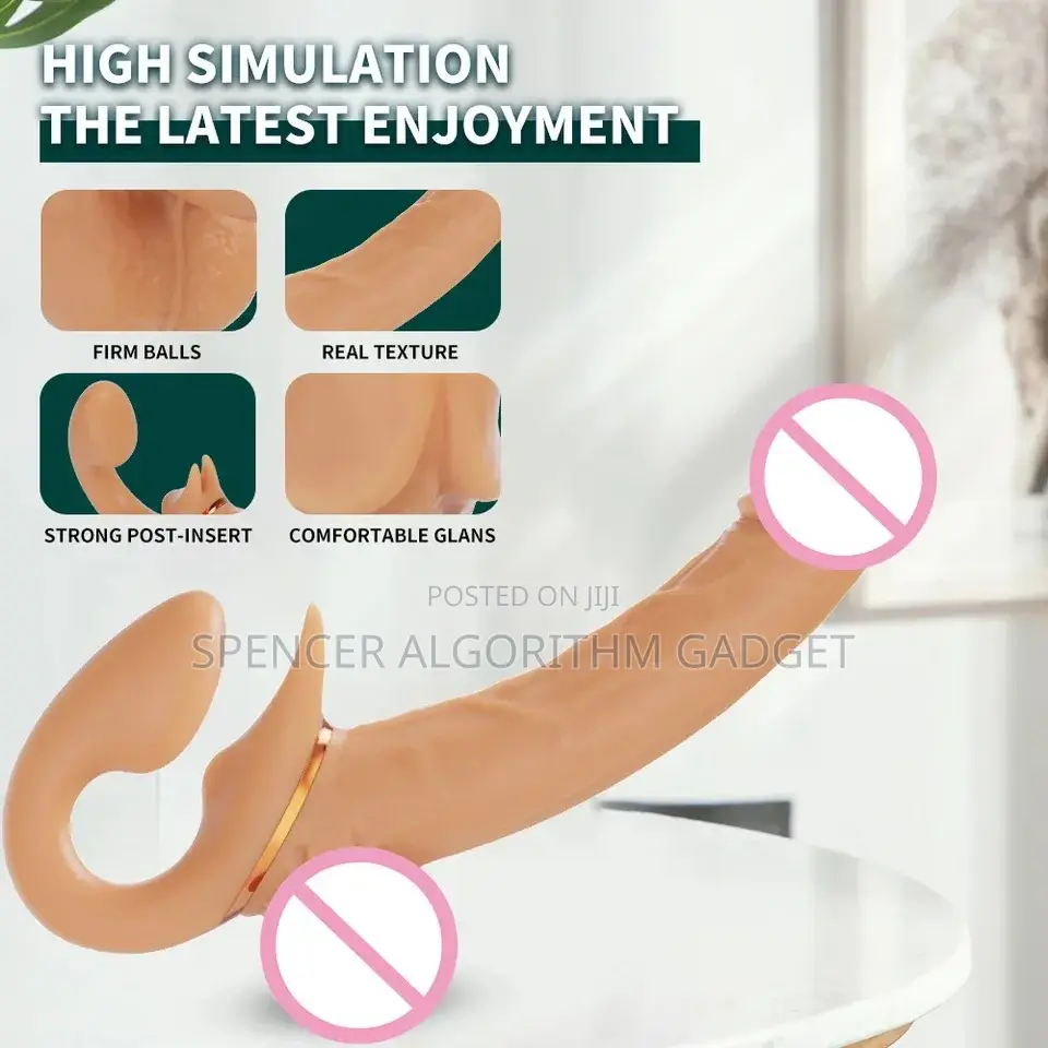 Strapless G-Spot Double End Dildo Retractable Vibrator Toy