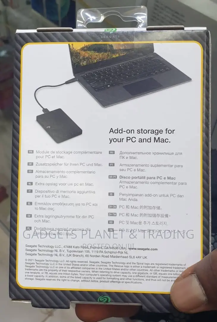 Seagate Portable External Hard Drive (Rescue Plus) - 2TB