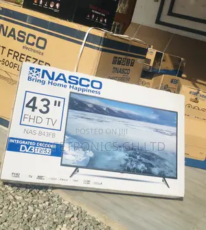 Nasco FHD Black Digital Satelliet 43 Inches Glossy LED Tv