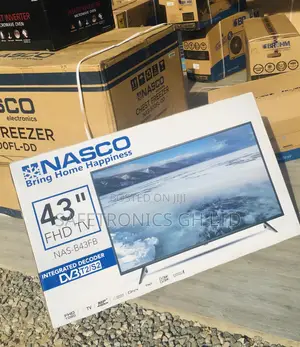 Glossy Black 43 Inches Nasco FHD Digital Satelliet LED Tv
