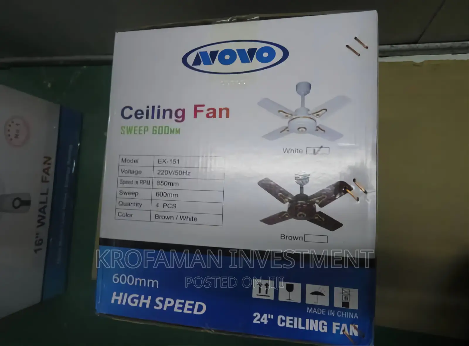 Novo Short Blade Ceiling Fan - 24"