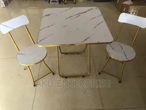 Serving, Study, Selling Foldable Table and 2 Chairs