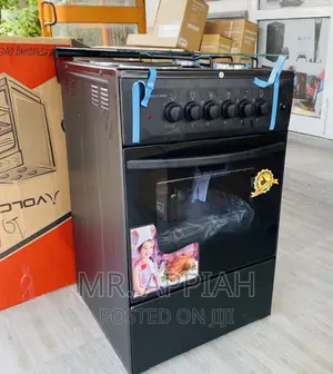 Free Standing Volcano 2 Electric + 2 Gas Burner(Black).