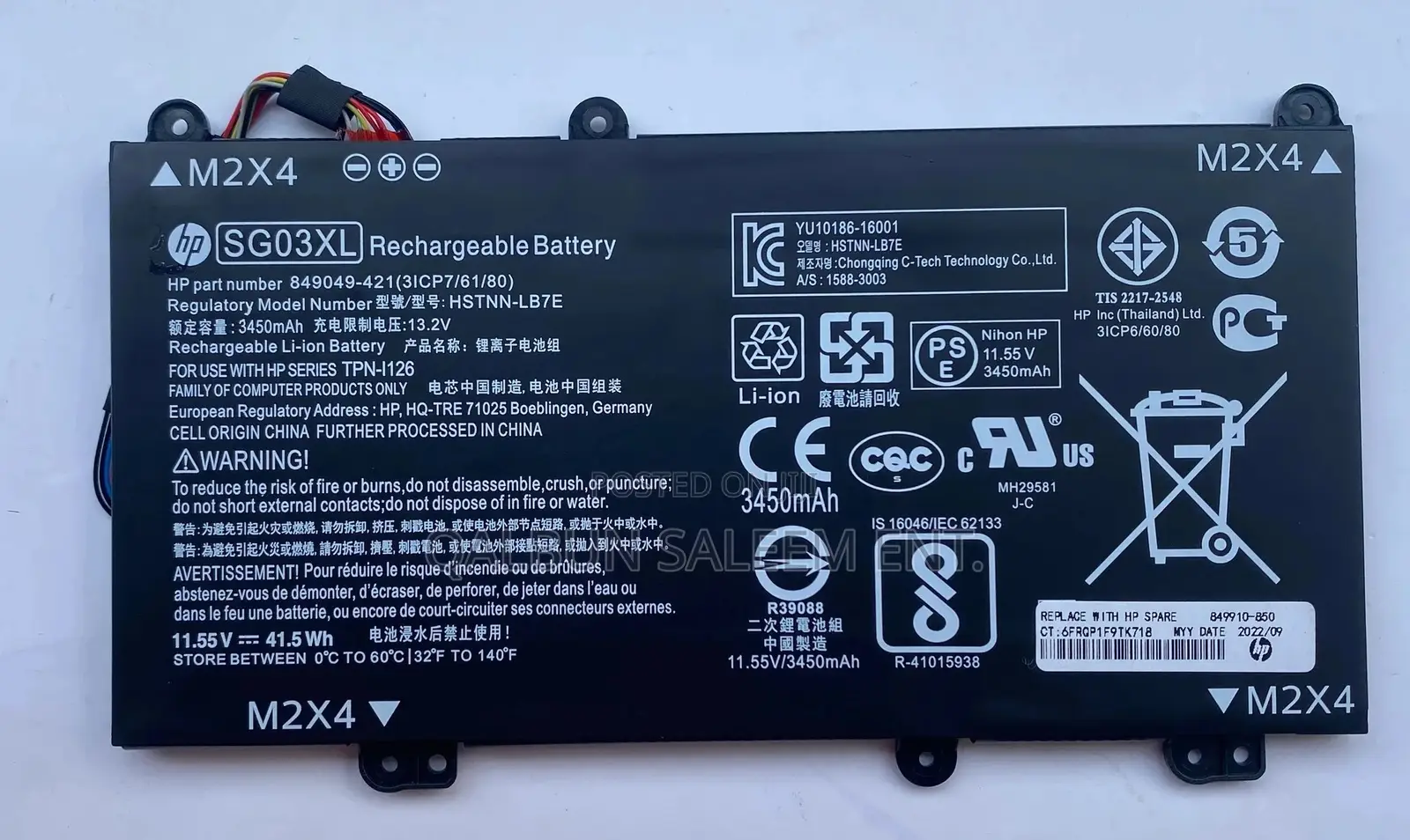 HP SG03XL Laptop Battery for Envy 17-U000 M7-U000 17-U275cl
