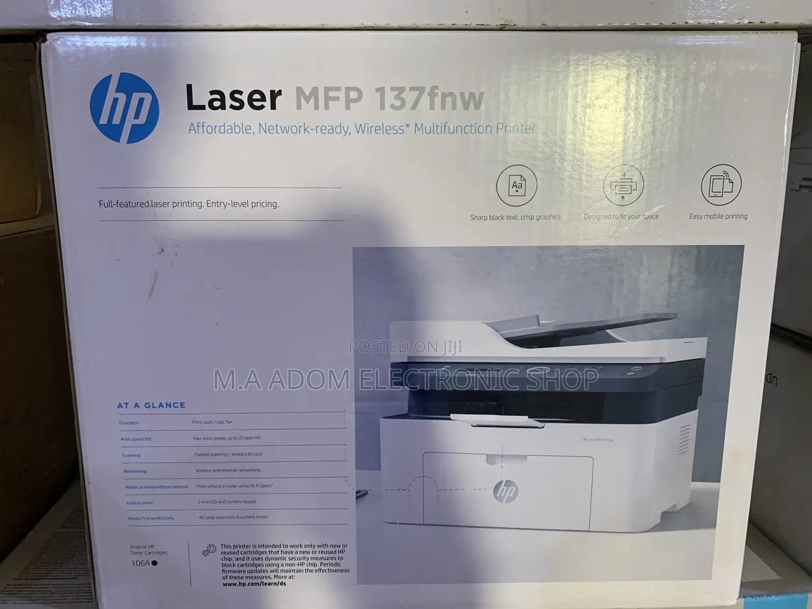 HP Laserjet MFP M137fnw Mono Printer
