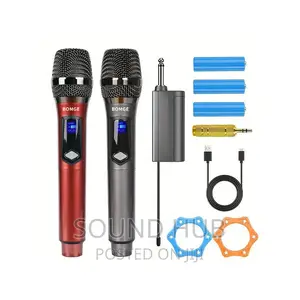 BOMGE UHF Dual Cordless Wireless Microphone System
