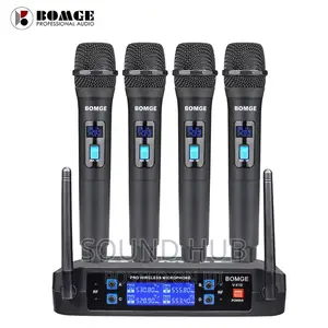 BOMGE Wireless Microphone System, Pro 4-Channel Cordless Mic