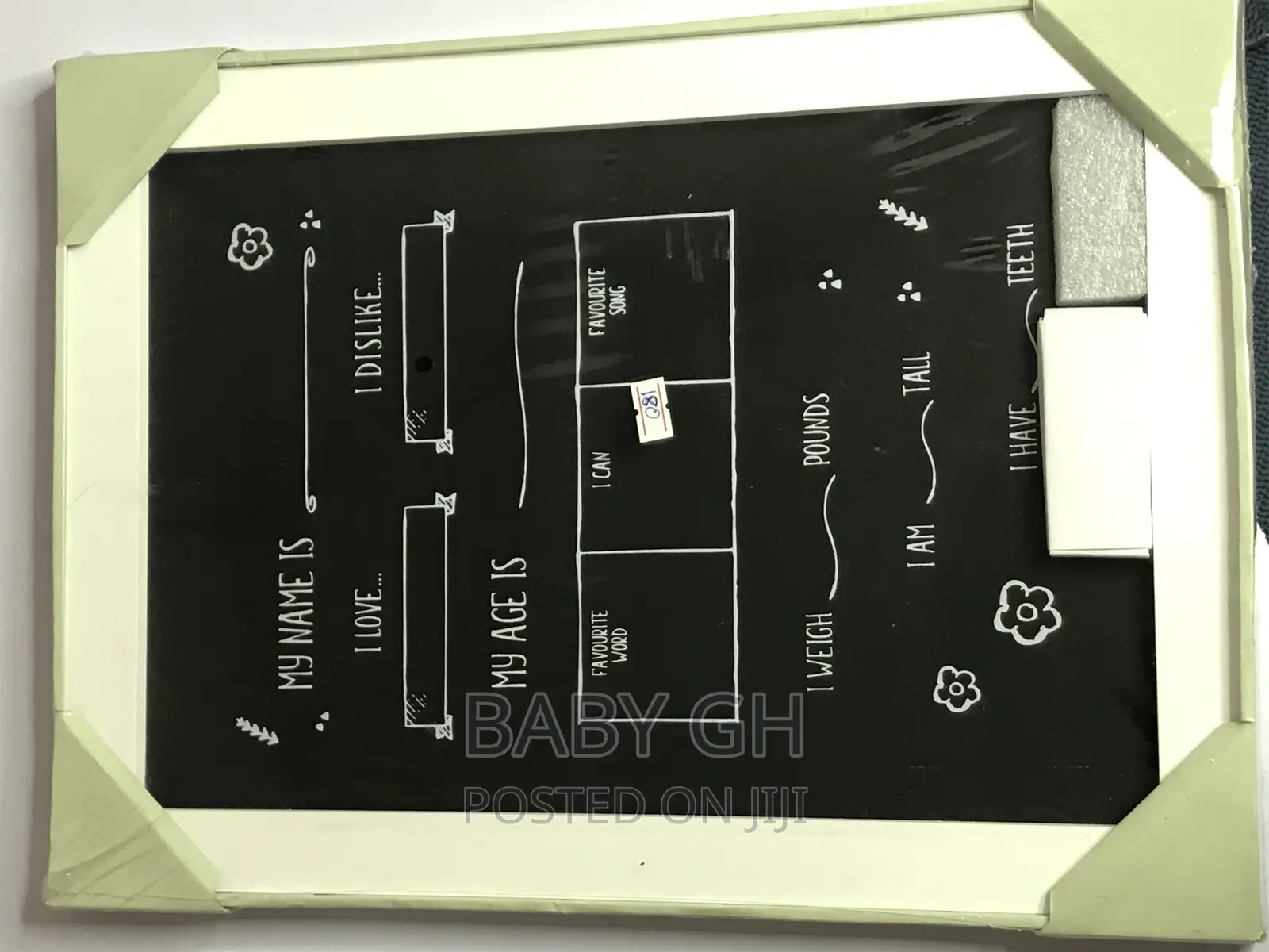 Baby Milestone Chalkboard.Erasable and Reusable Chalkboard
