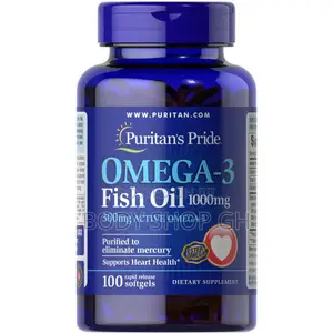 Puritans Pride OMEGA 3 Fish Oil [ 1000 MG , 100 Softgels]