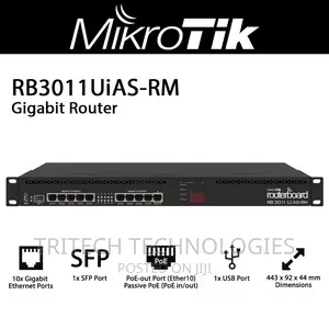Mikrotik Rb3011uias-Rm 1U Rackmount, 10x Gigabit Ethernet Rc