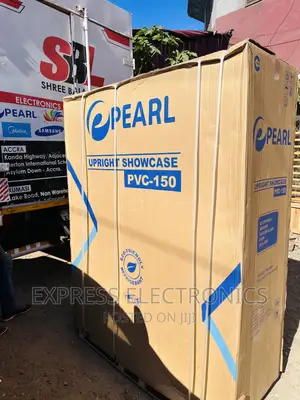 Essential Vertical Display Fridge Three Doors Pearl PVC-150