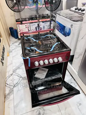 Freestanding Cooker Red Volcano 50/50!4burner Oven