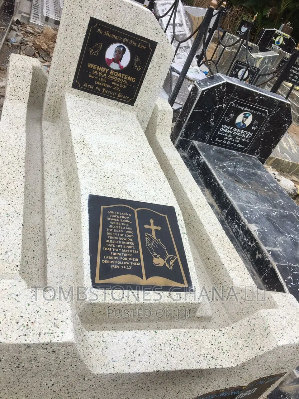 White Terrazo Tombstone