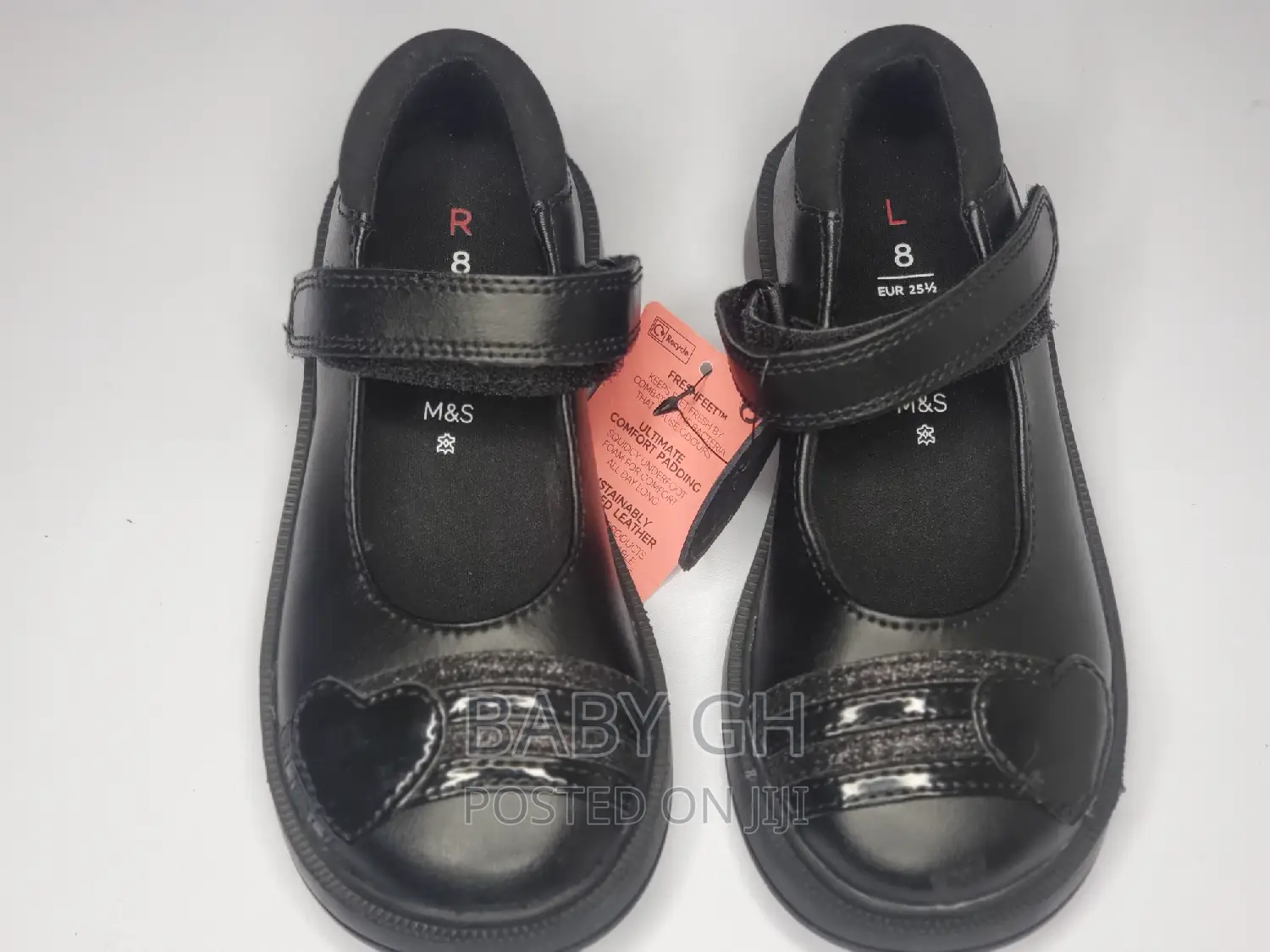 Marks Spencer Girls Black School Shoes