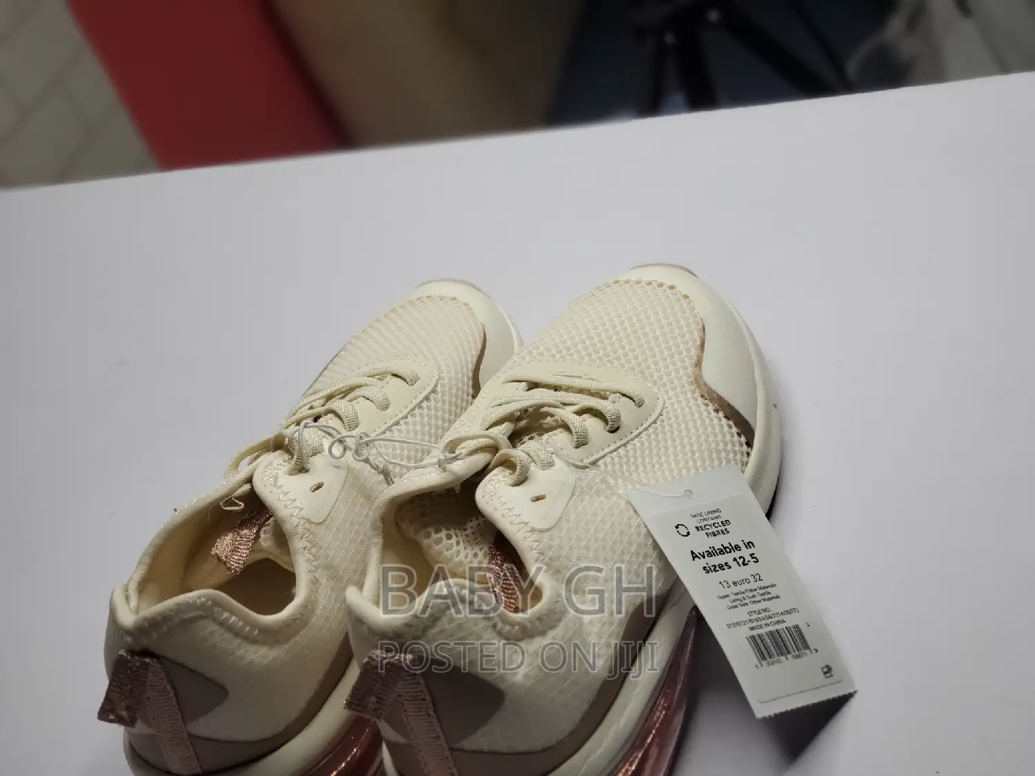 George Girls White and Rosegold Sneakers