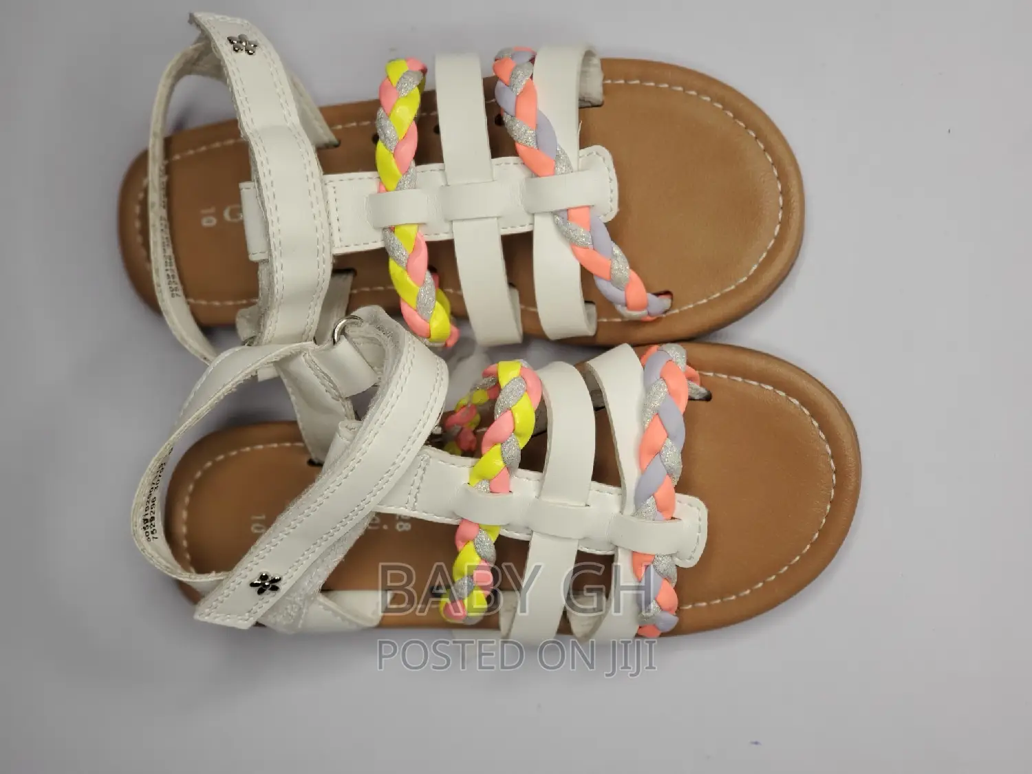 George Brown Sandals With White and Braided Colours Girls