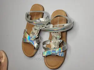George Girls Silver Butterfly Dedigned Sandals