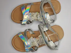George Girls Silver Butterfly Dedigned Sandals