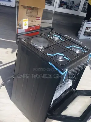 Oven Grill Volcano Black 50x50 3 Gas 1 Electric Glass Lid