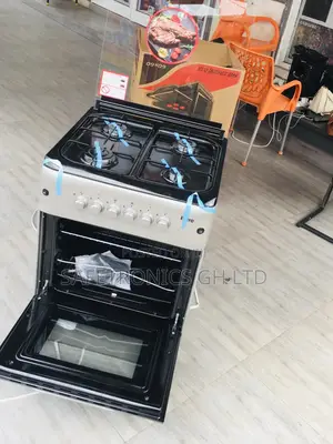 60x60 4 Gas Burner Glass Lid Ferre Oven With Grill Gray