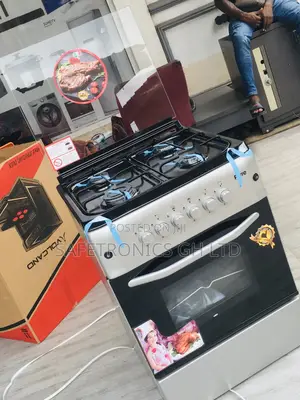 Ferre Glass 4 Gas Cooker Oven With Grill 60x60 Gray