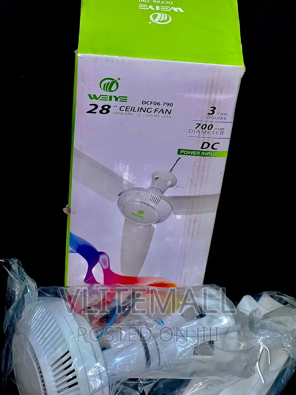 Weiye 12v DC Ceiling Fan 28" (700 Mm)