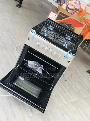 Gray 60x60 Oven With Grill 4 Gas Cooker Glass Lid Ferre
