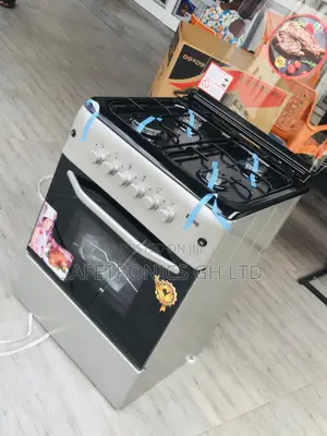 60x60 Ferre Gray Glass Lid Oven With Grill 4 Gas Cooker