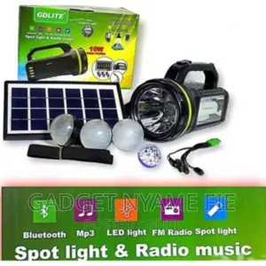Gdlite GD2000A Solar Lighting System-Radio-Bluetooth-Lamps