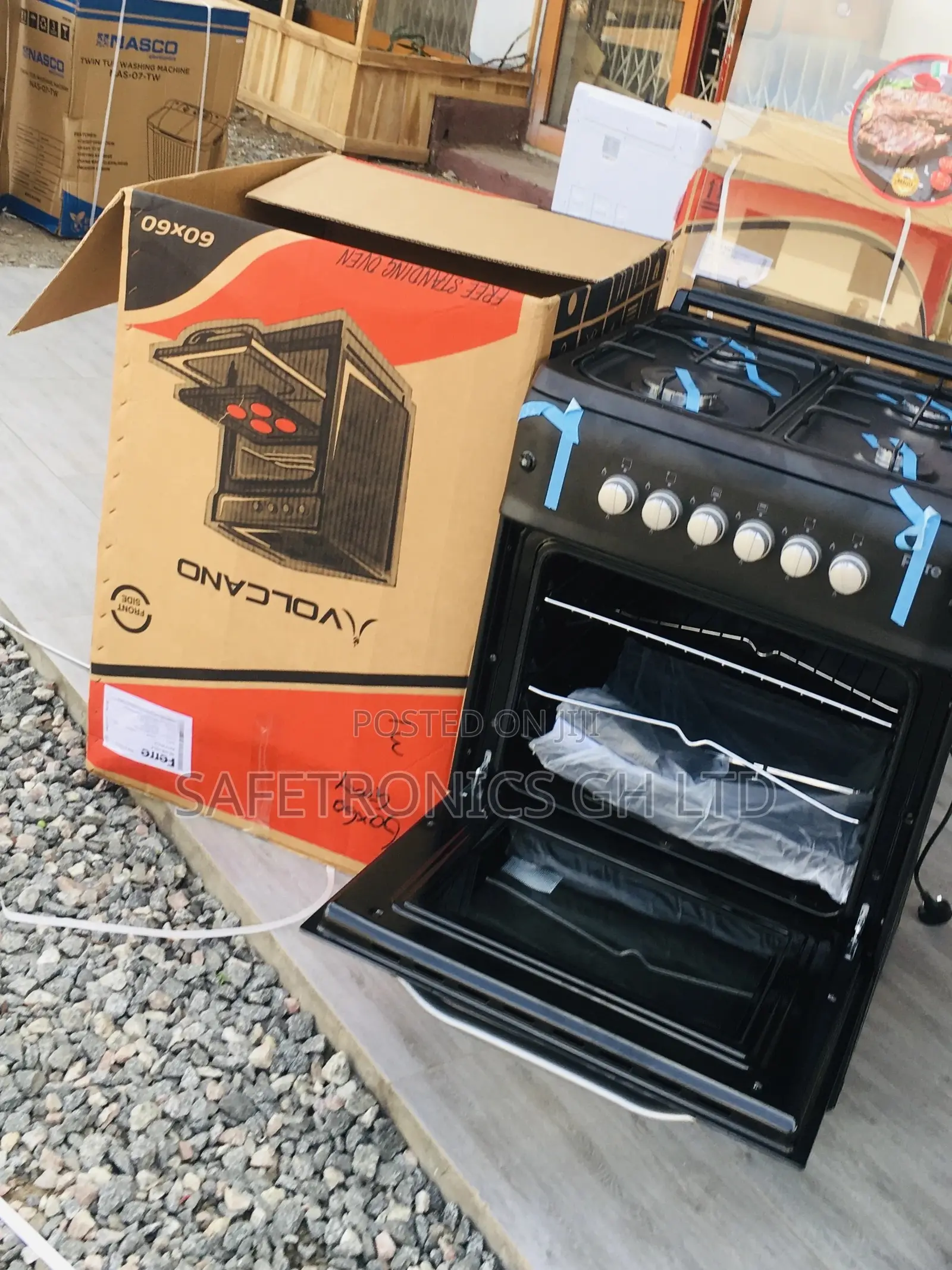 Sealed Ferre Black 4 Gas Cooker Oven With Grill 60x60