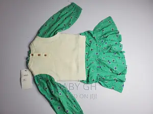 Marks Spencer Green And White Girls Dress